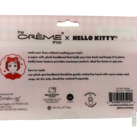 Hello Kitty x the Creme Shop Plush Spa Headband Limited Edition - Picture 3 of 9